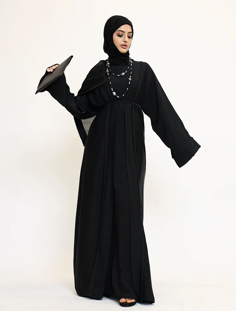 2 Piece Black Kyra Abaya (ZA540) - Image 4