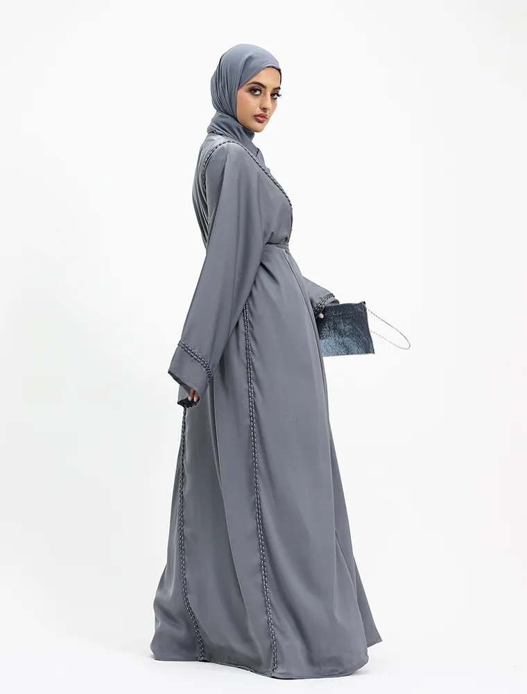 2 Piece Grey Kyra Abaya (ZA540) - Image 4