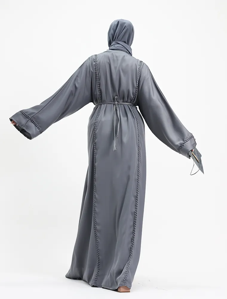 2 Piece Grey Kyra Abaya (ZA540) - Image 5