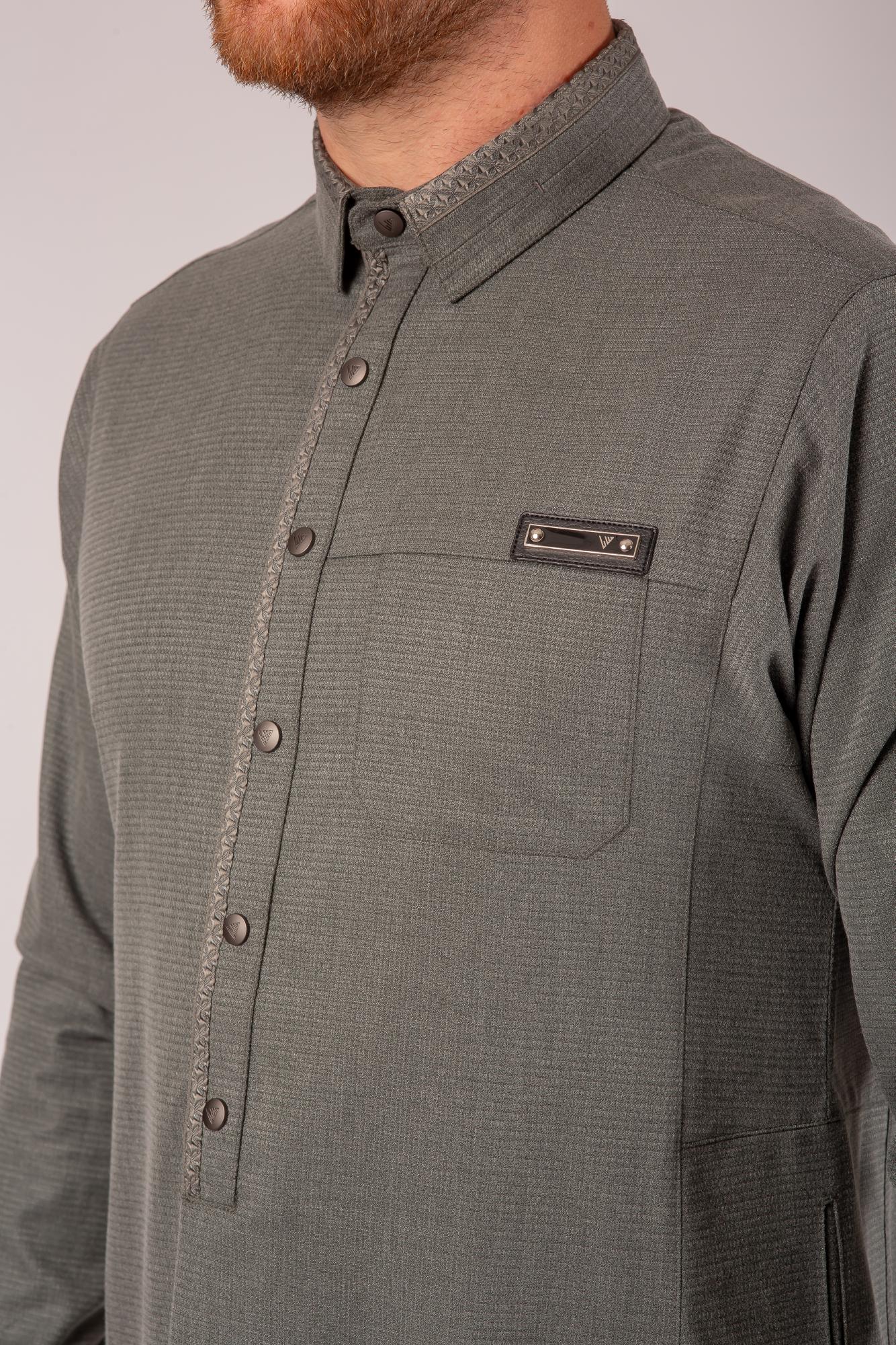 Luxury Grey Thobe & Jubba with Minimalist Design – Al Ameer - Image 2