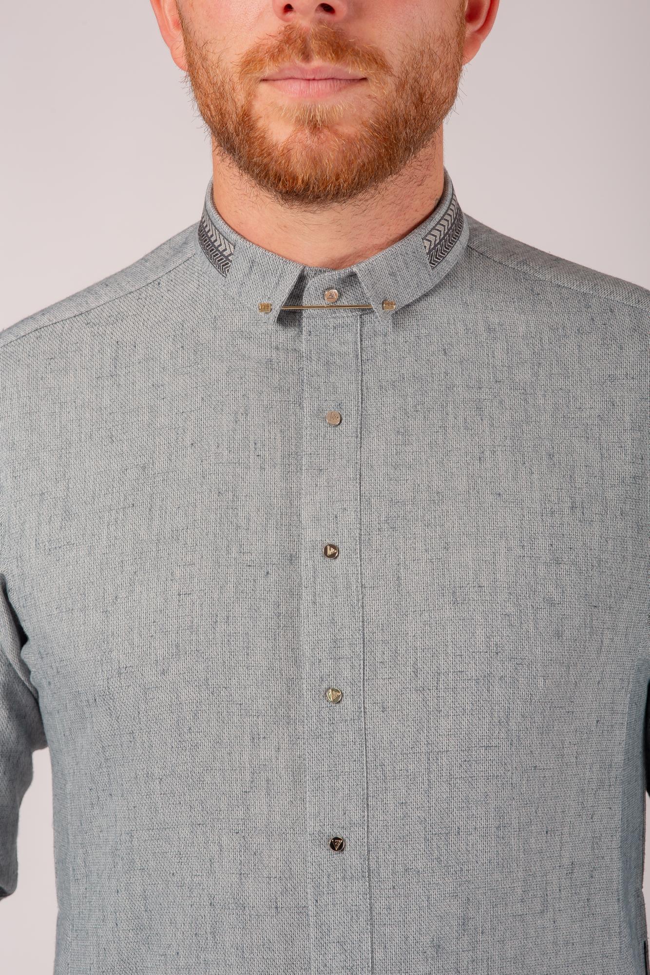 Luxury Grey Thobe & Jubba with Minimalist Design – Al Ameer - Image 3