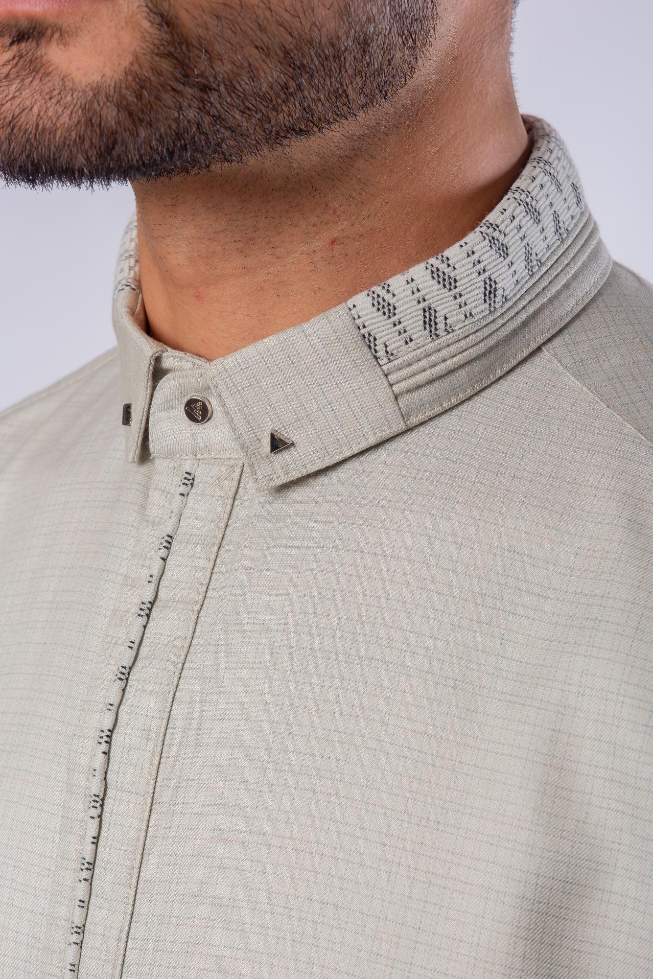 Luxury Light Grey Thobe & Jubba – Al Ameer - Image 3