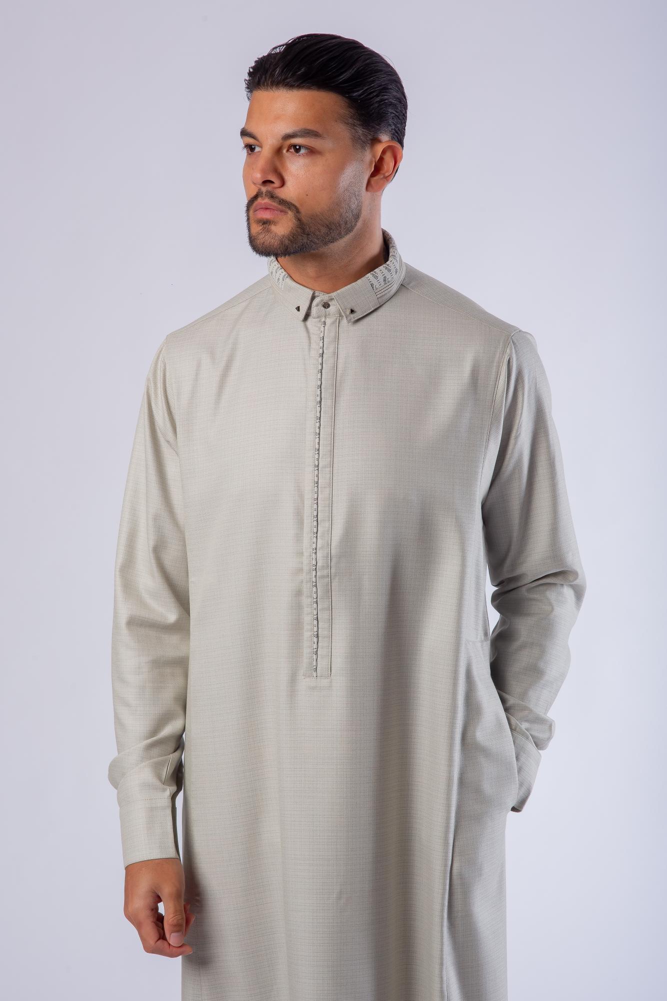 Luxury Light Grey Thobe & Jubba – Al Ameer - Image 5