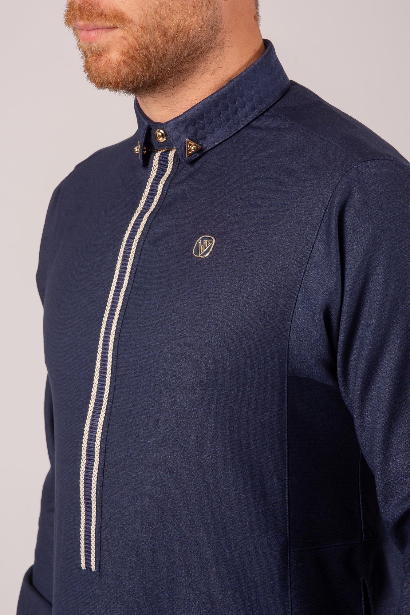 Luxury Dark Blue Thobe & Jubba with Gold Detailing – Al Ameer - Image 2