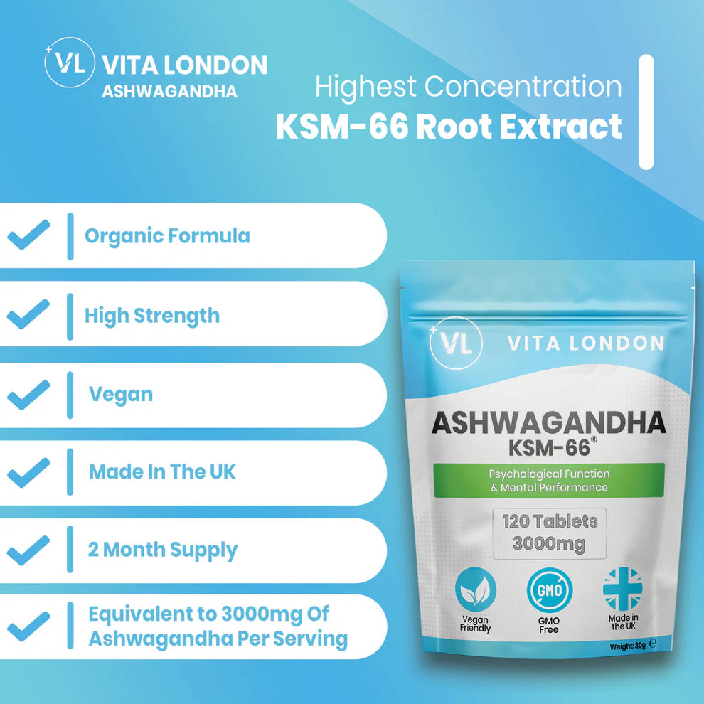 Ashwagandha KSM-66 3000mg (120 Tablets) - Image 4