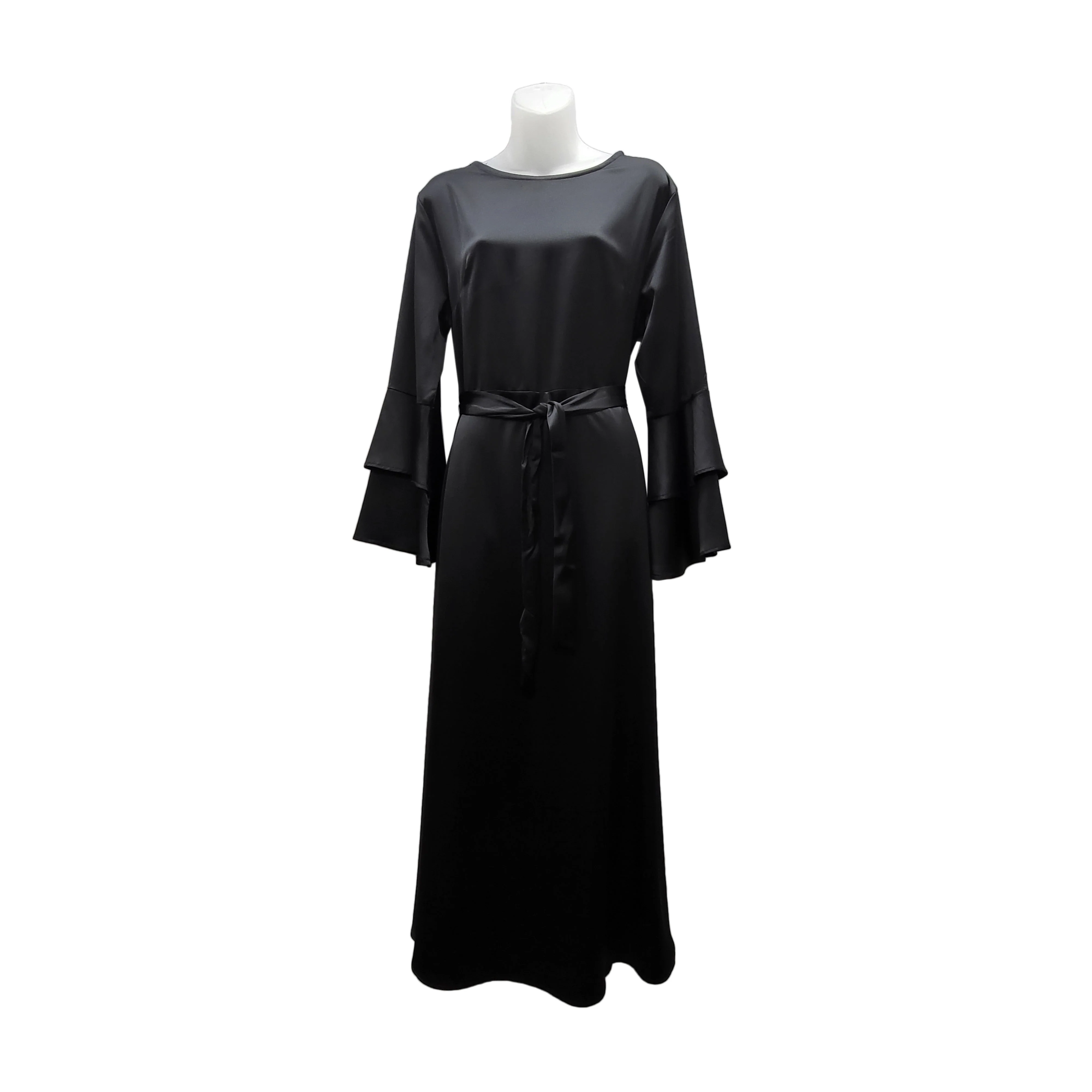 Flared Satin Sleeve Abaya (ZA172) - Image 3