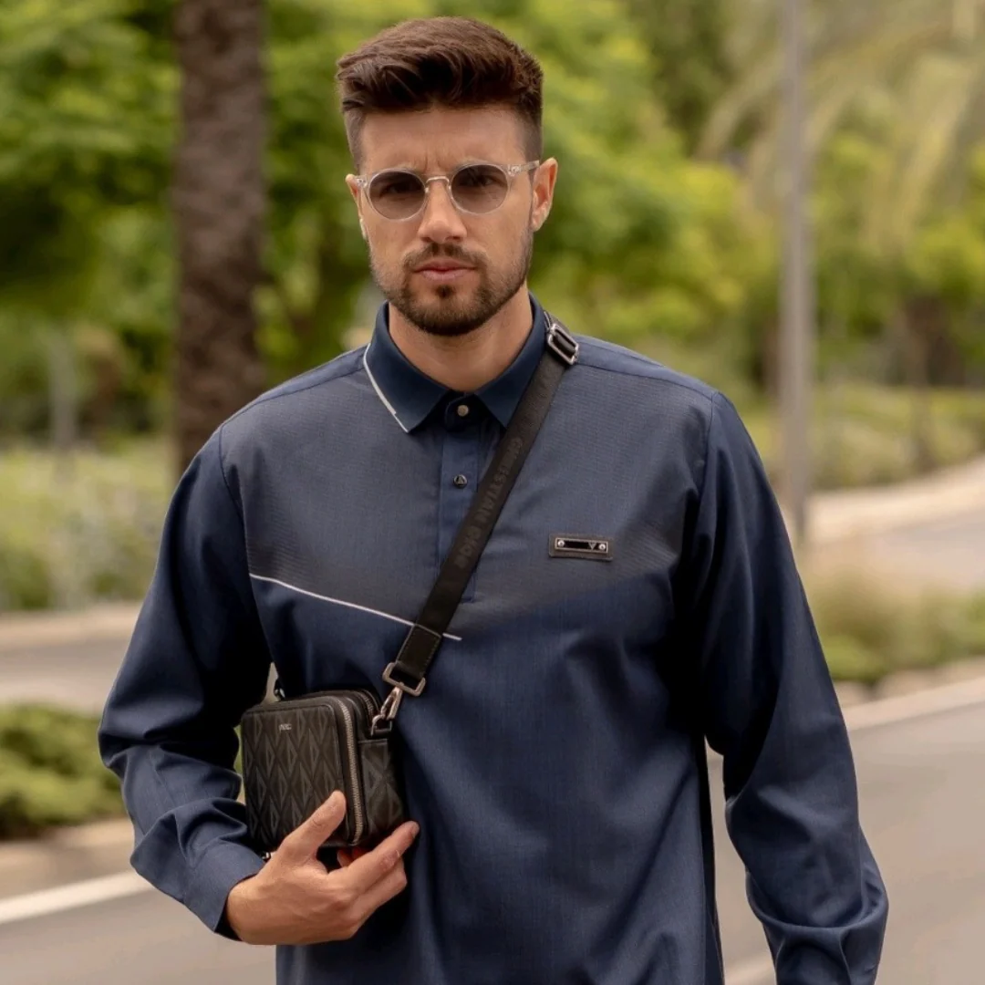 Luxury Navy Thobe & Jubba - Lawung