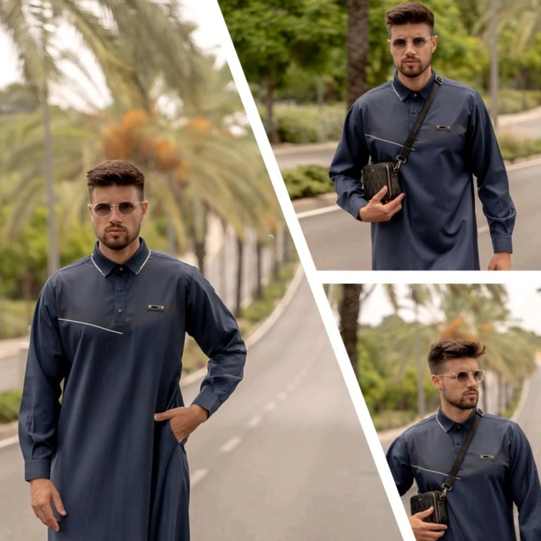 Luxury Navy Thobe & Jubba - Lawung - Image 2