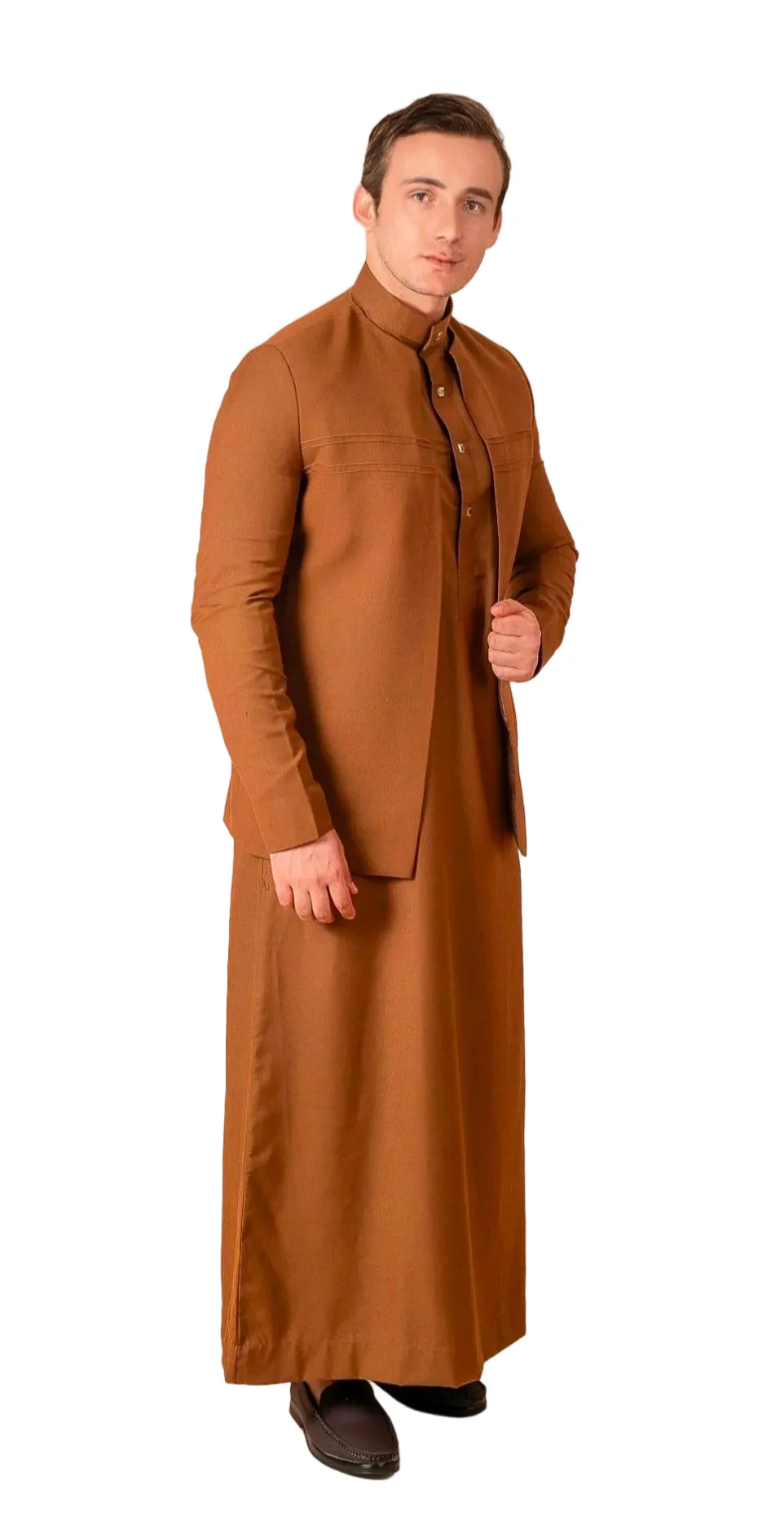 Luxury Caramel Brown Jubba + Suit Jacket