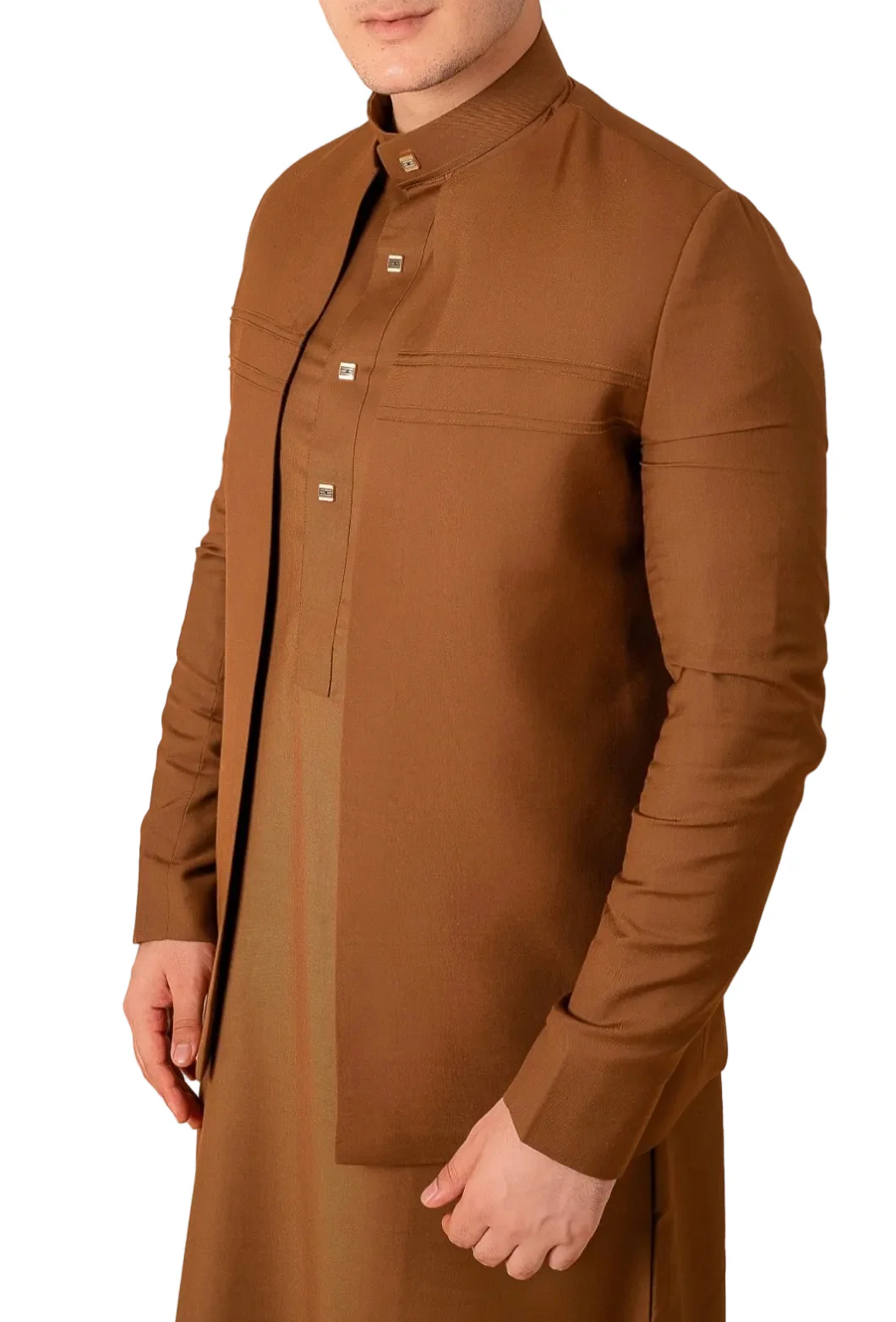 Luxury Caramel Brown Jubba + Suit Jacket - Image 2