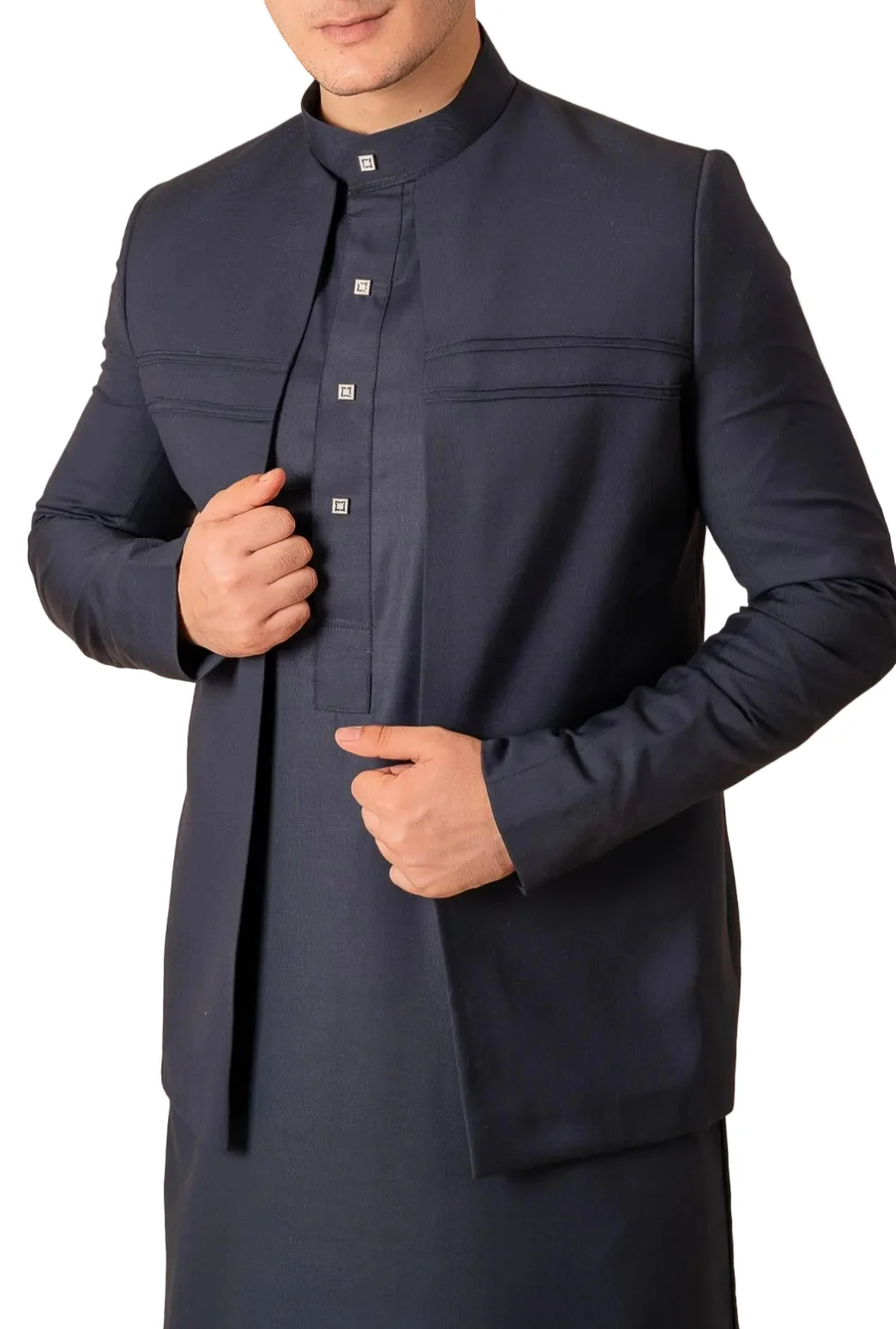 Luxury Charcoal Grey Jubba + Suit Jacket - Image 2
