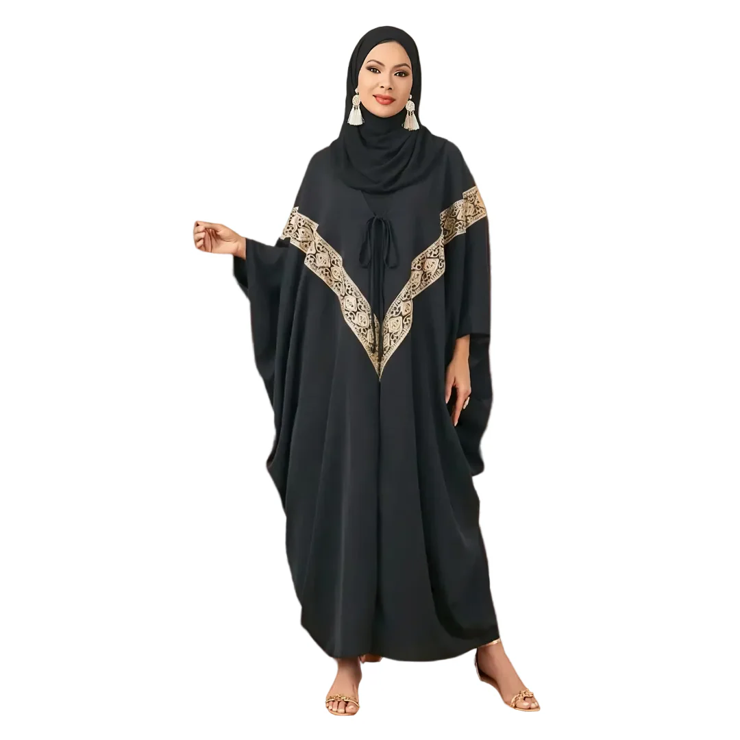 Majestic Black & Gold Kaftan - One Size