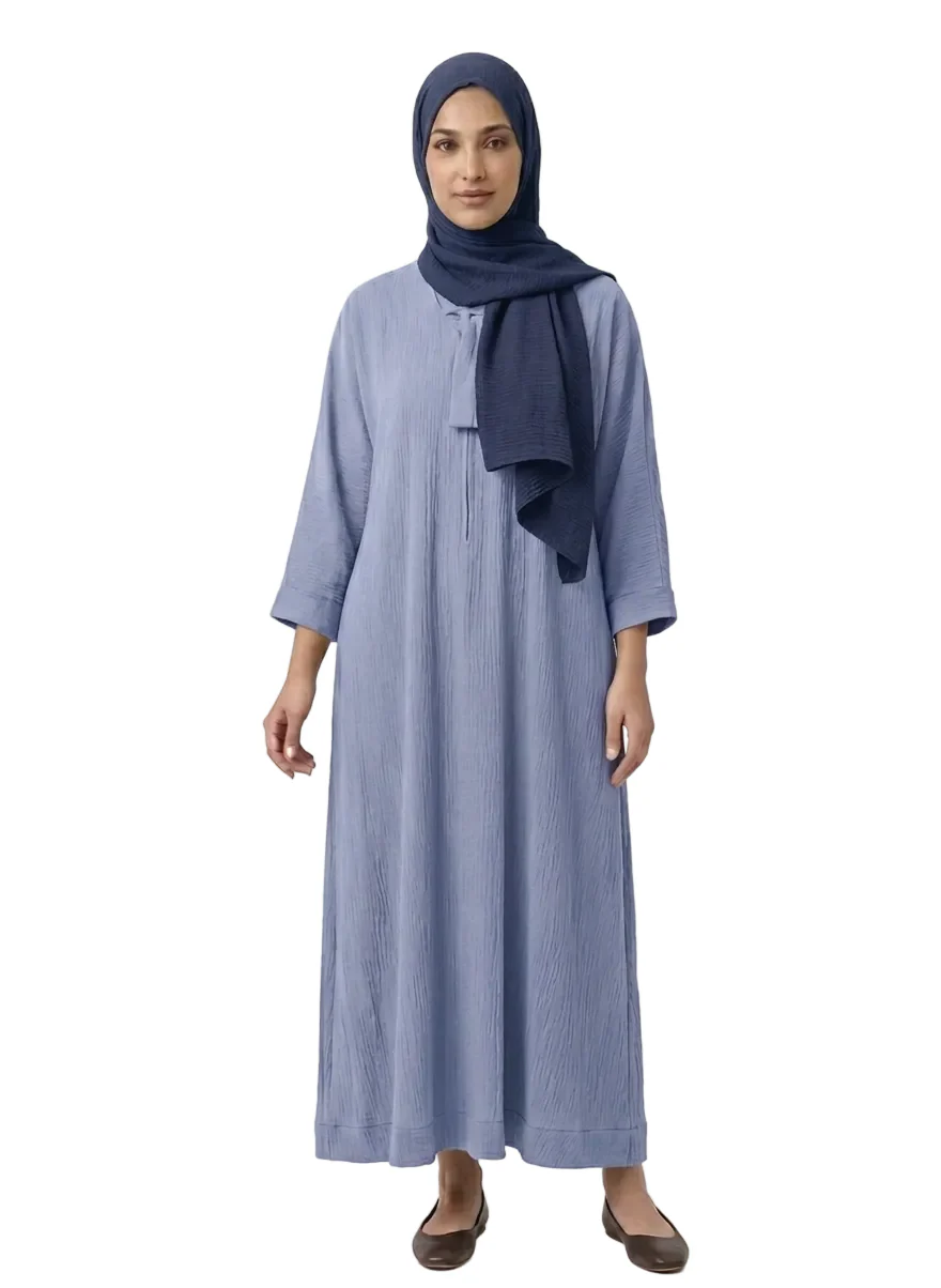 Minimalist Crinkle Abaya (ZA1512) - Image 5