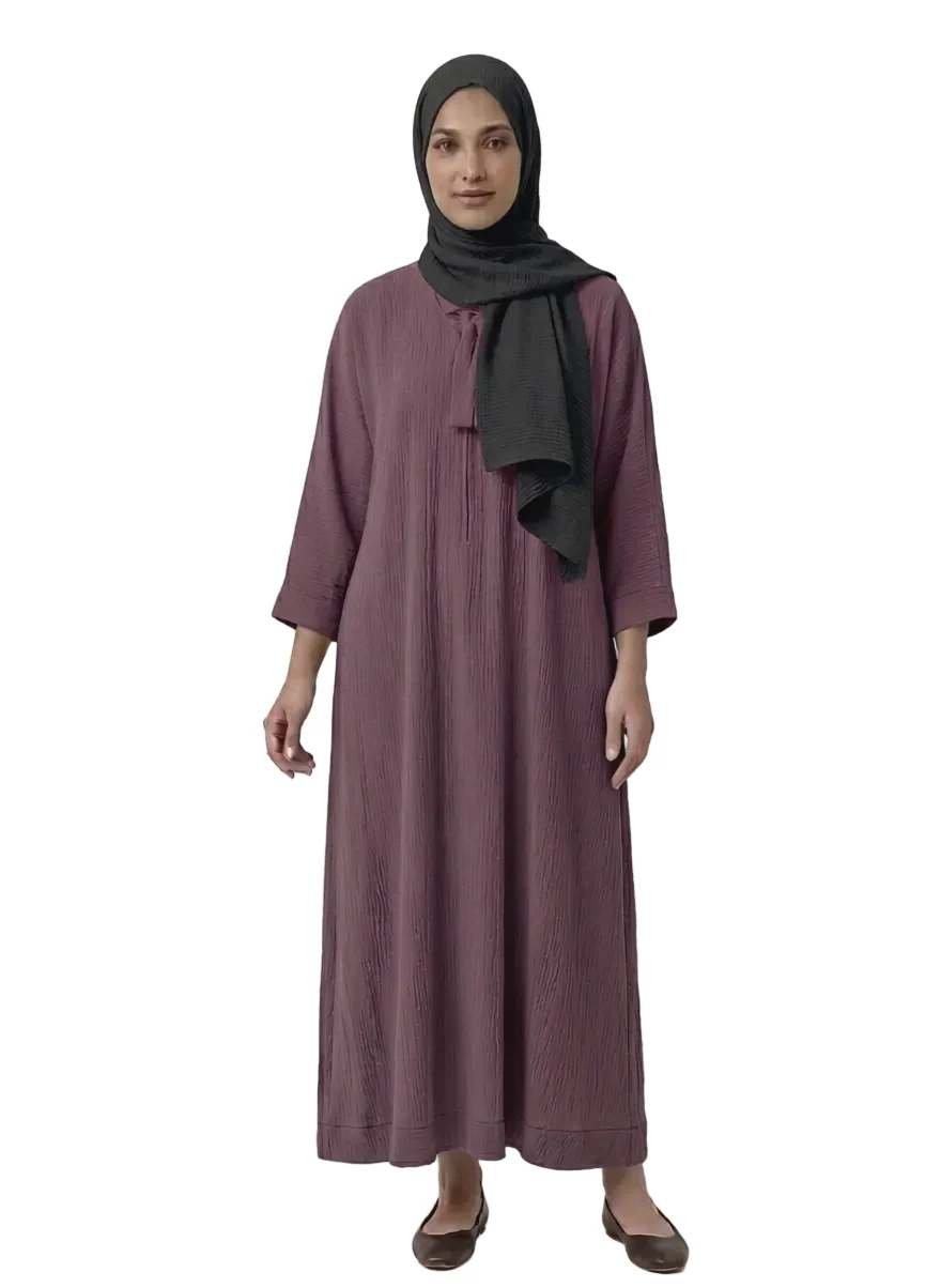 Minimalist Crinkle Abaya (ZA1512) - Image 8