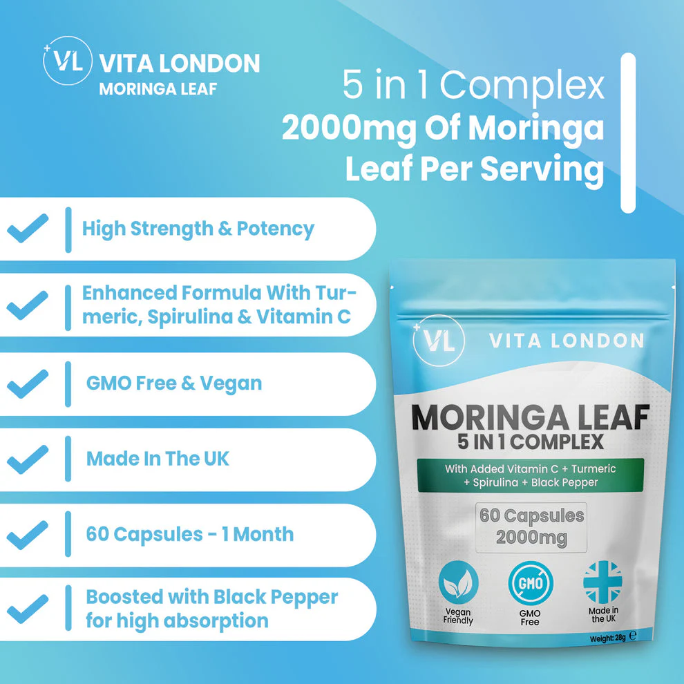 Moringa Leaf 5 in 1 Complex - 2000mg (60 Capsules) - Image 3