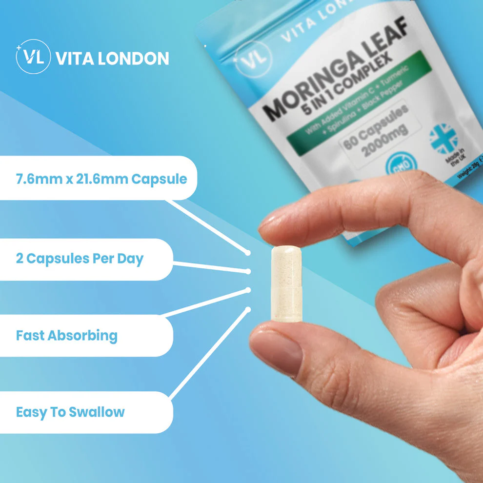 Moringa Leaf 5 in 1 Complex - 2000mg (60 Capsules) - Image 5