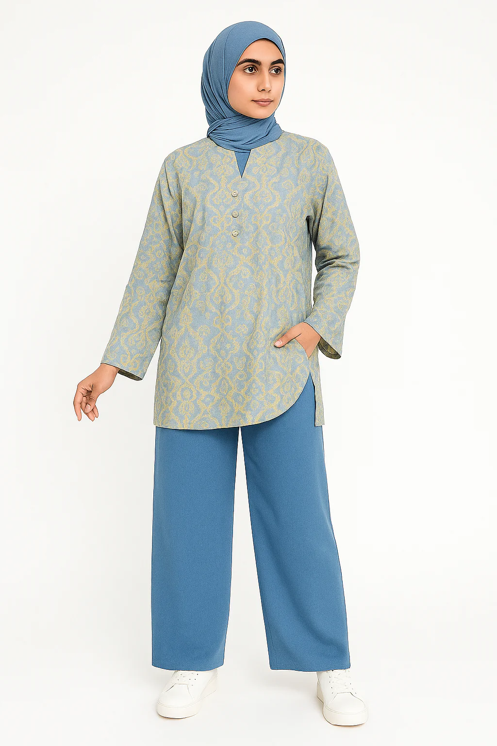 Nura Shirt Dress with Pants One Size