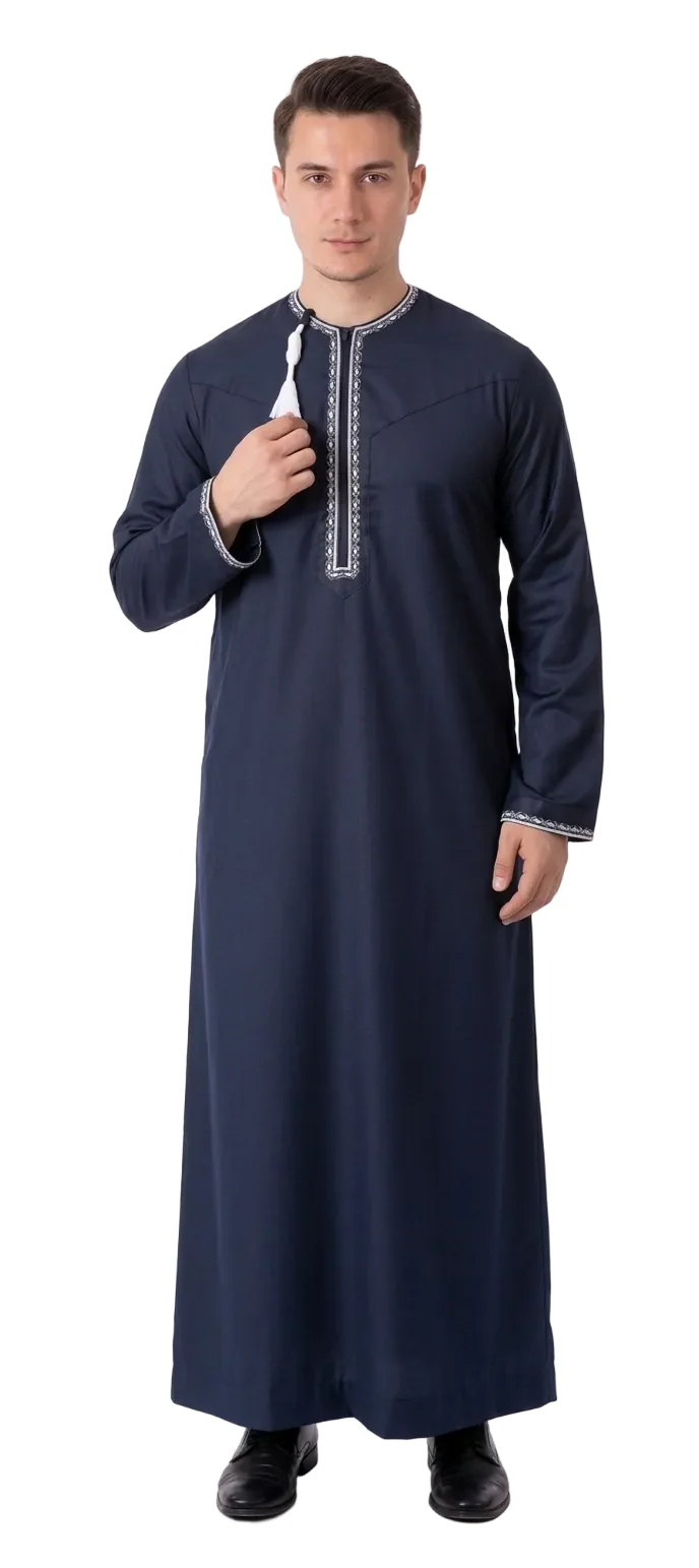 Omani Tassel Jubba Navy & White