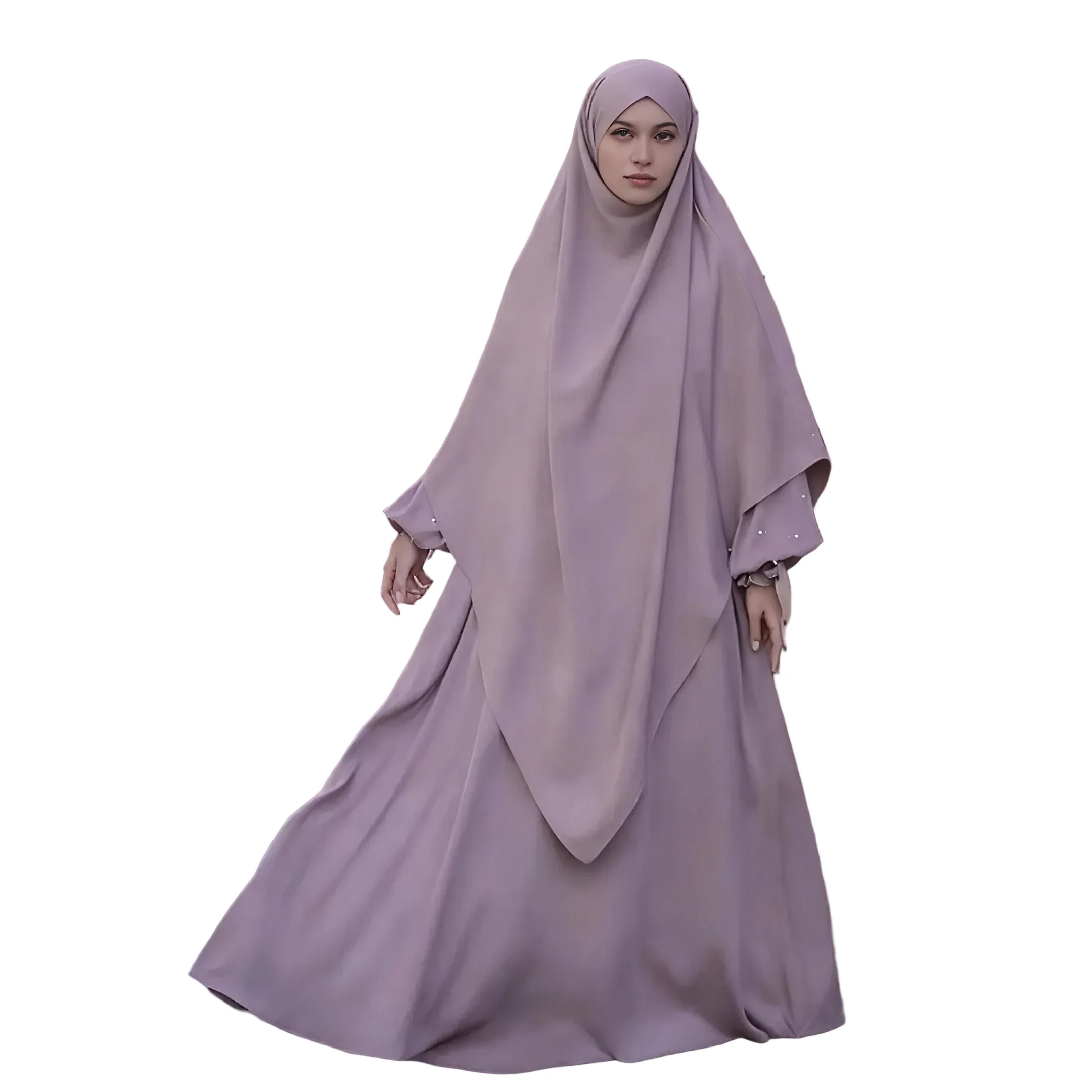 Pearl Purple Abaya 2 piece - One Size