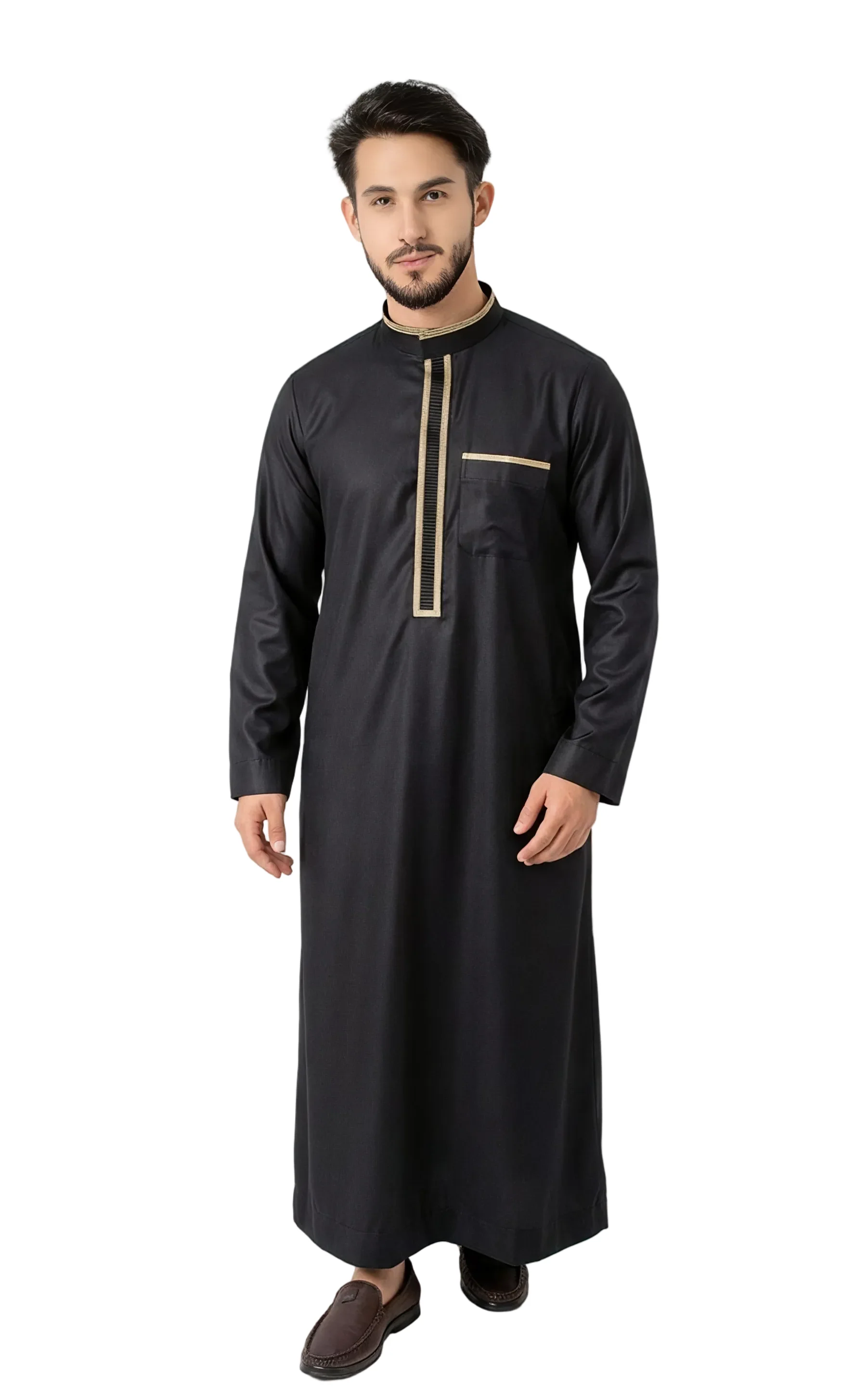 Premium Black & Gold Contrast Jubba