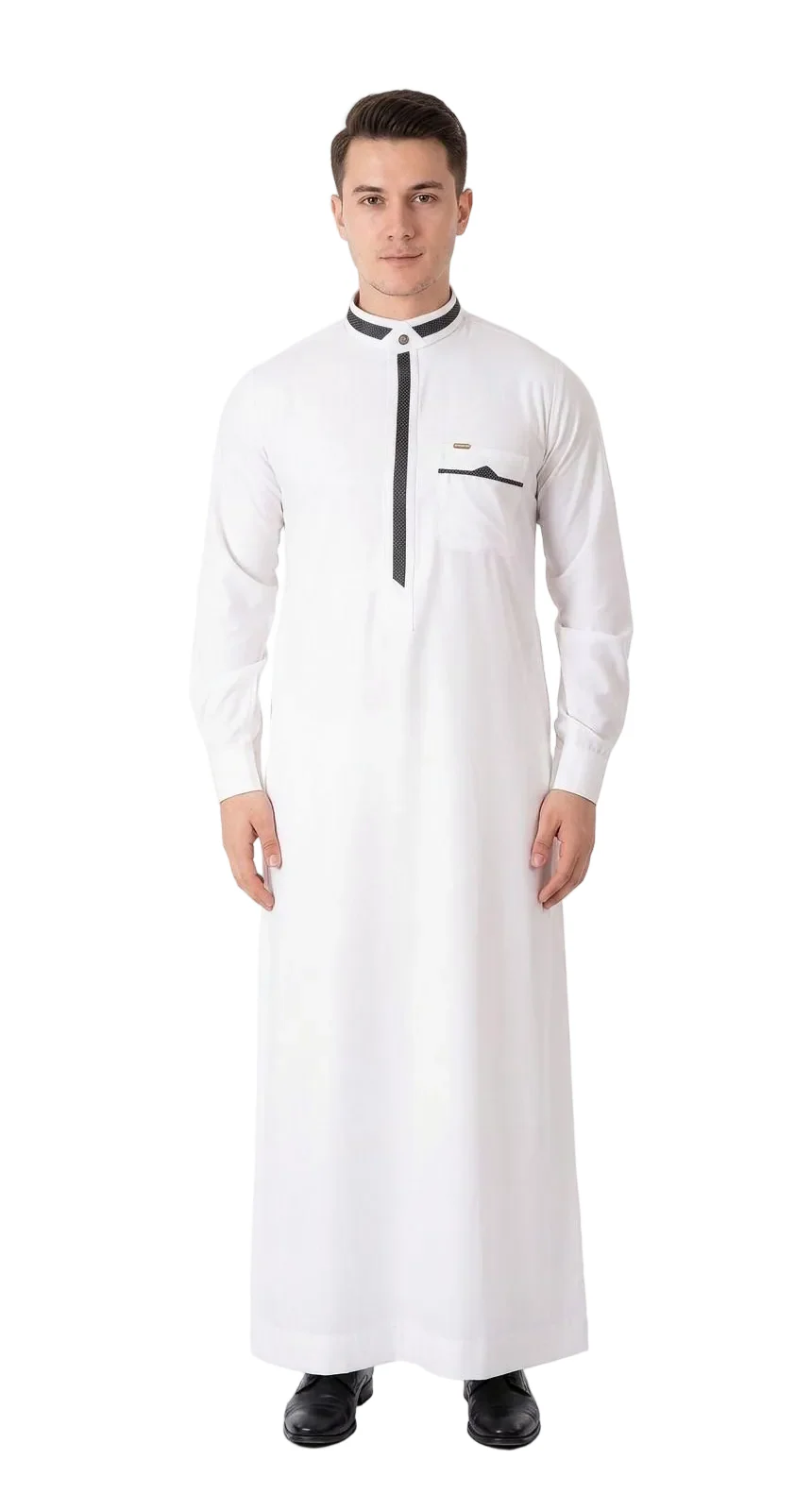 Premium White & Black Contrast Jubba