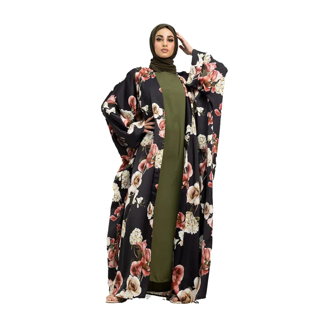 Satin Batwing Abaya - Image 3