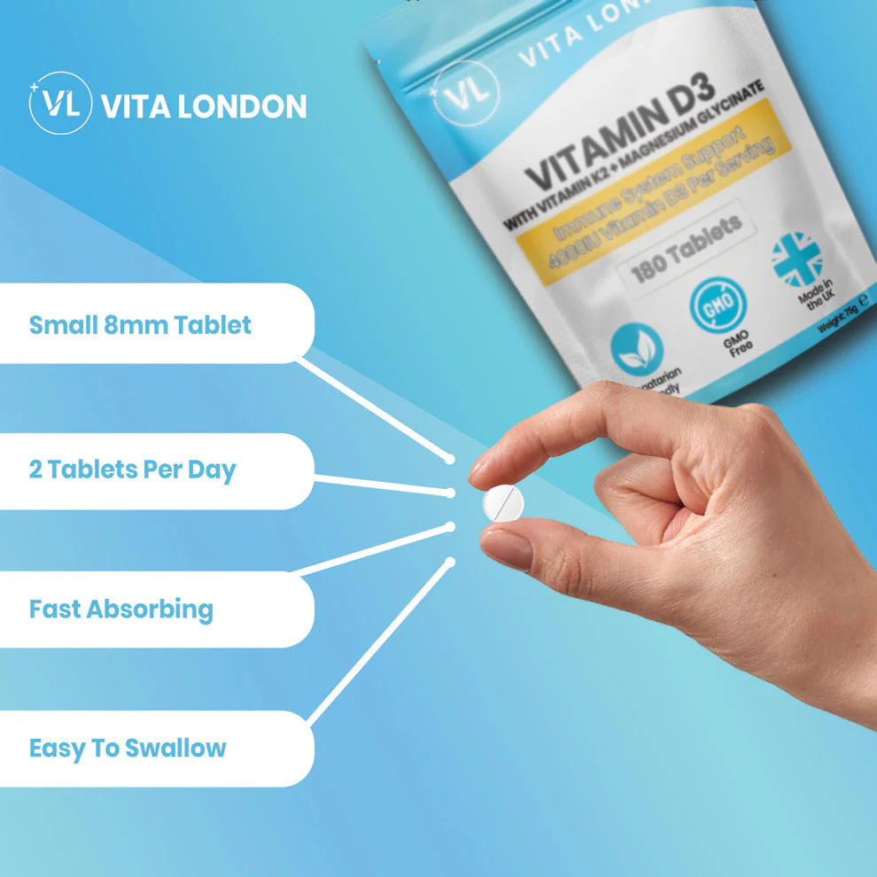Vitamin D3 + K2 - 4000iu (180 Tablets) - Image 4